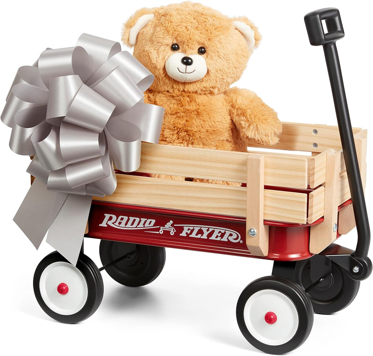 Wagon de Juguete de Acero y Madera Radio Flyer con Oso 19