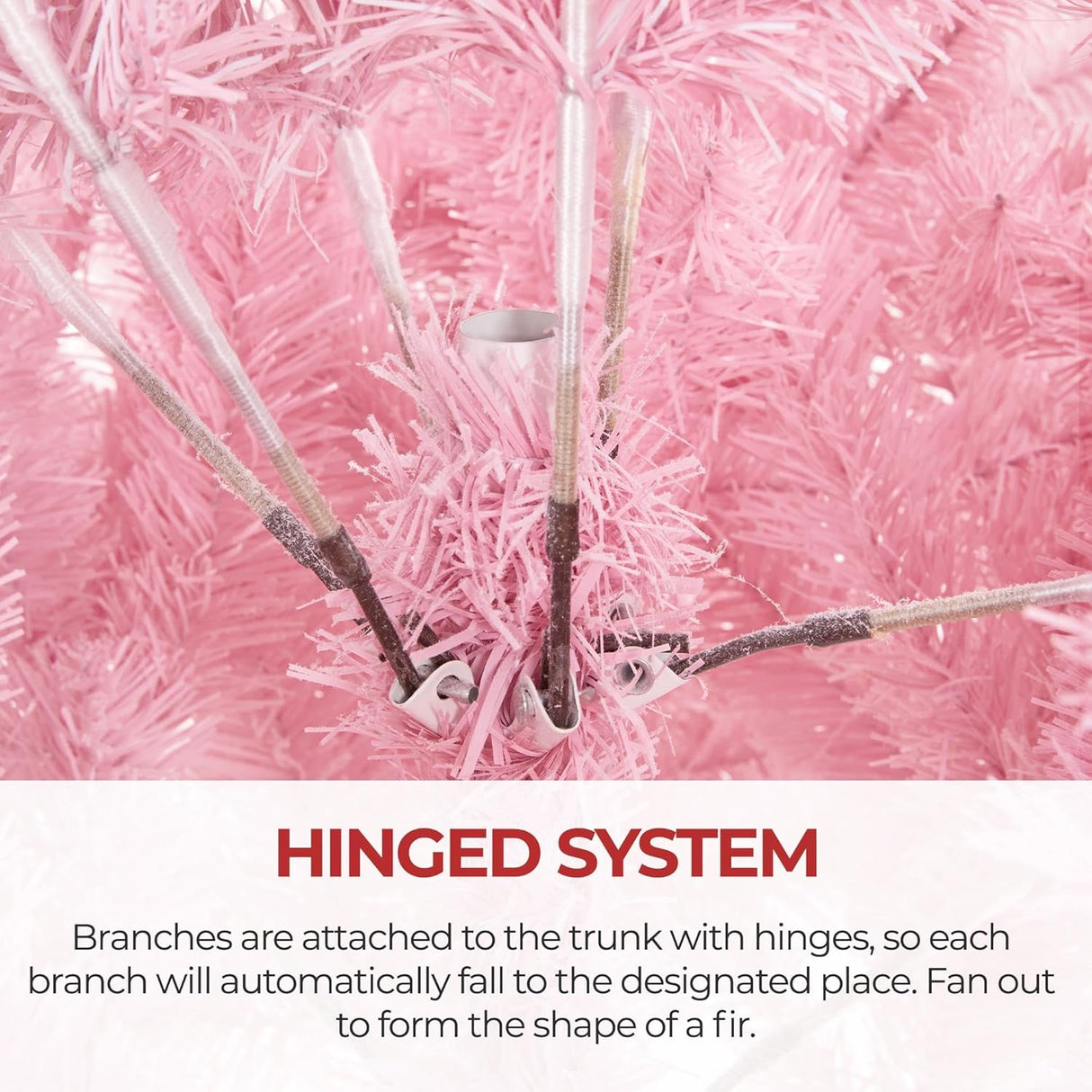 Árbol de Navidad Artificial Yaheetech 7.5ft Con Puntas Nevadas