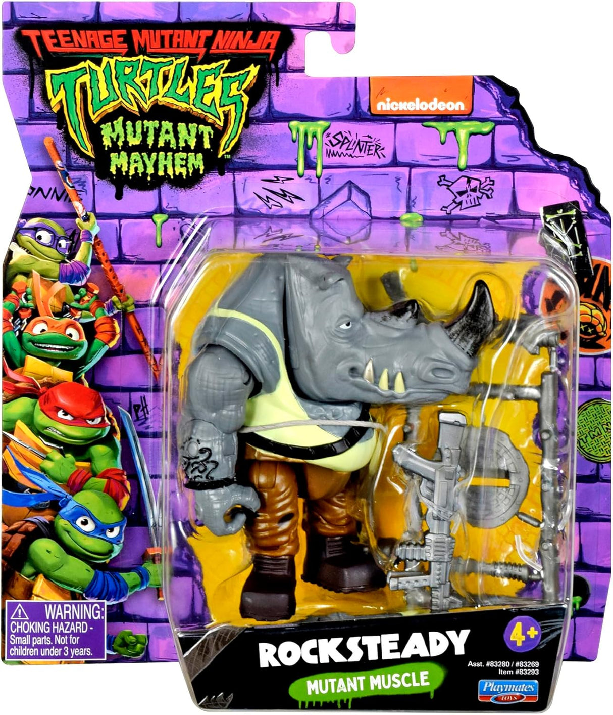 Rocksteady figura 3.75” TMNT: Mutant Mayhem - personaje icónico