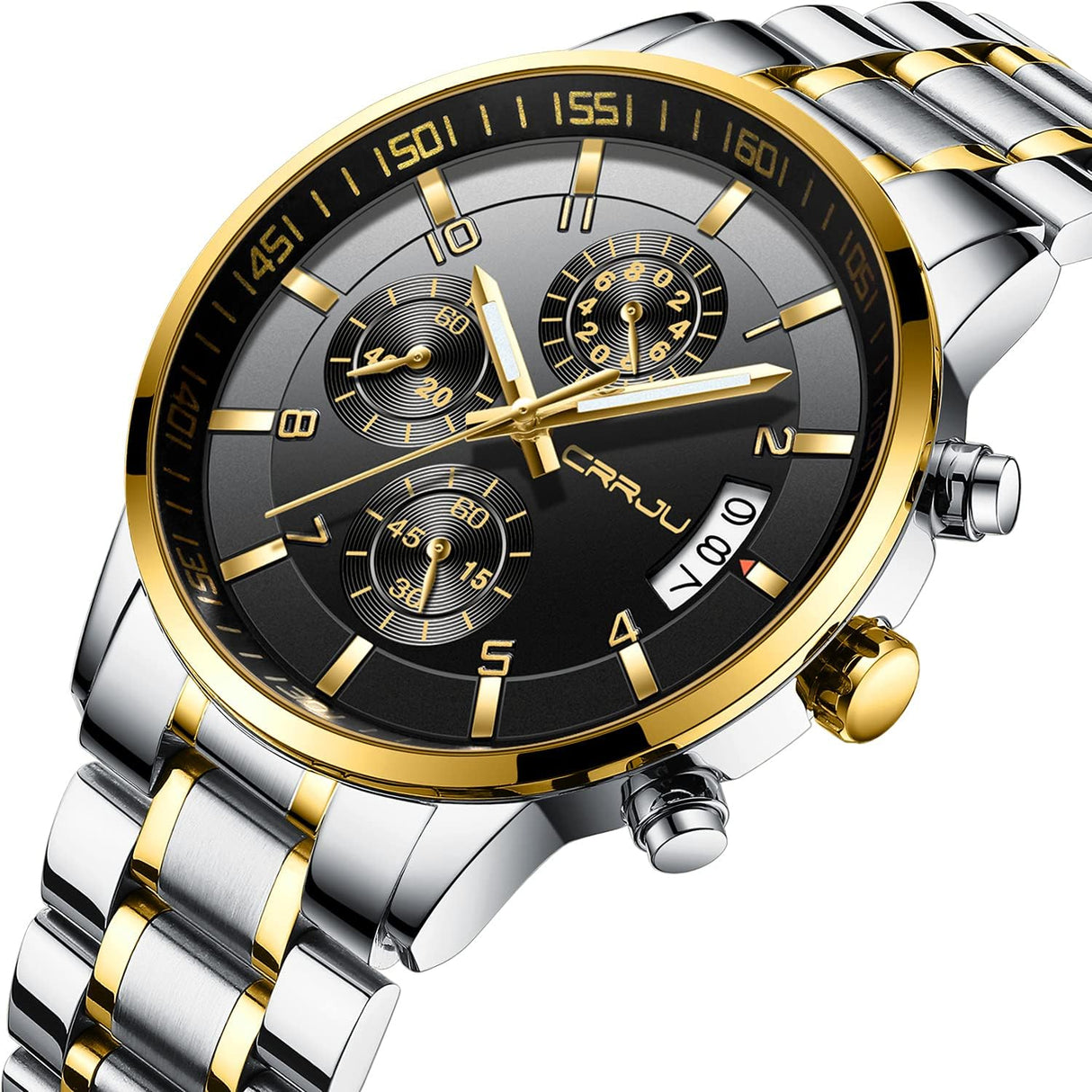 Reloj de pulsera, resistente al agua CJ2214SL-G-BK CRRJU