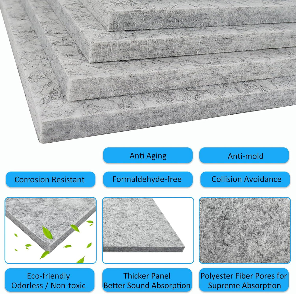 Paneles Acústicos BXI 12 Pack 12x12x0.5 Absorbentes