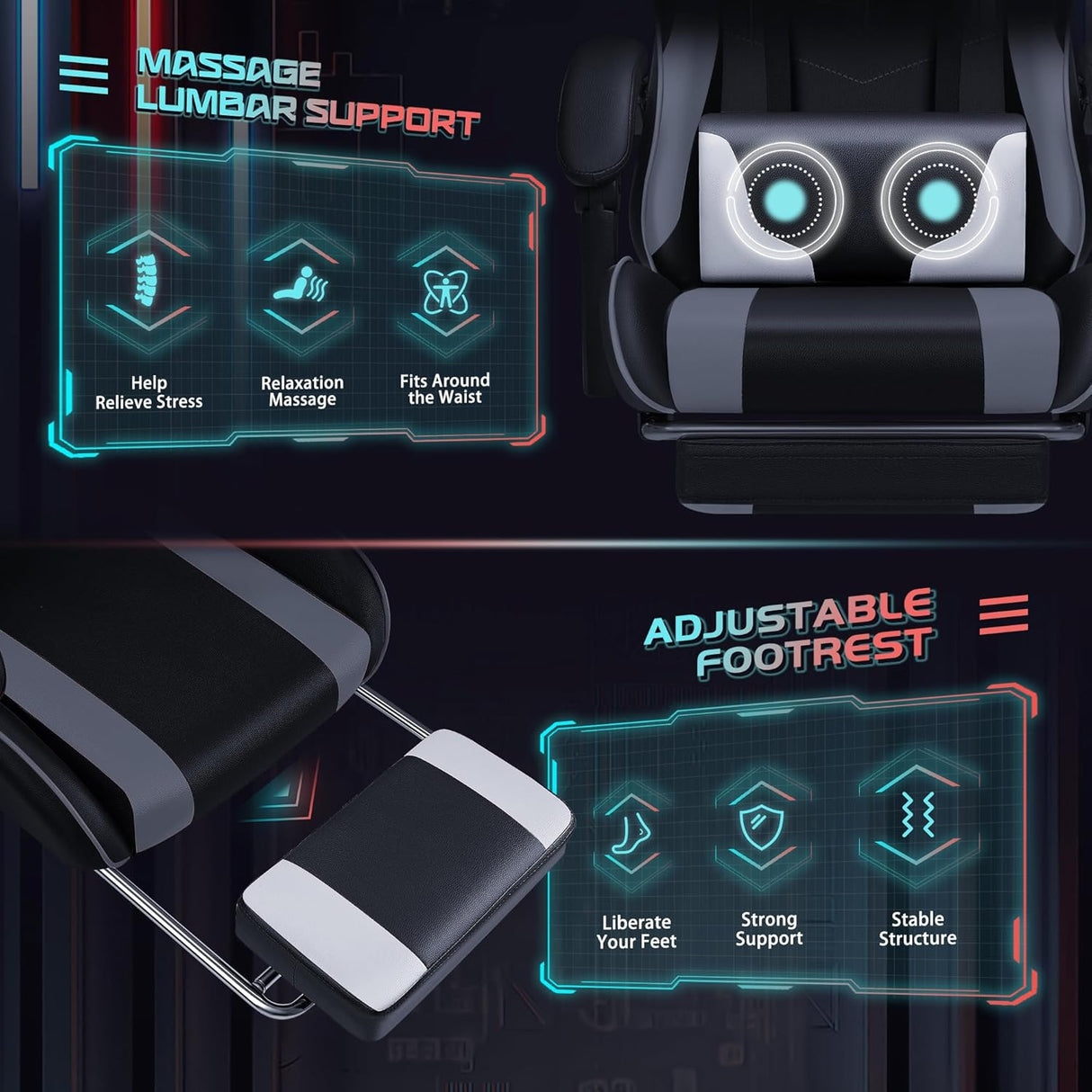 Silla Gamer de asiento giratorio de 360° JM-OCRC0164 JUMMICO