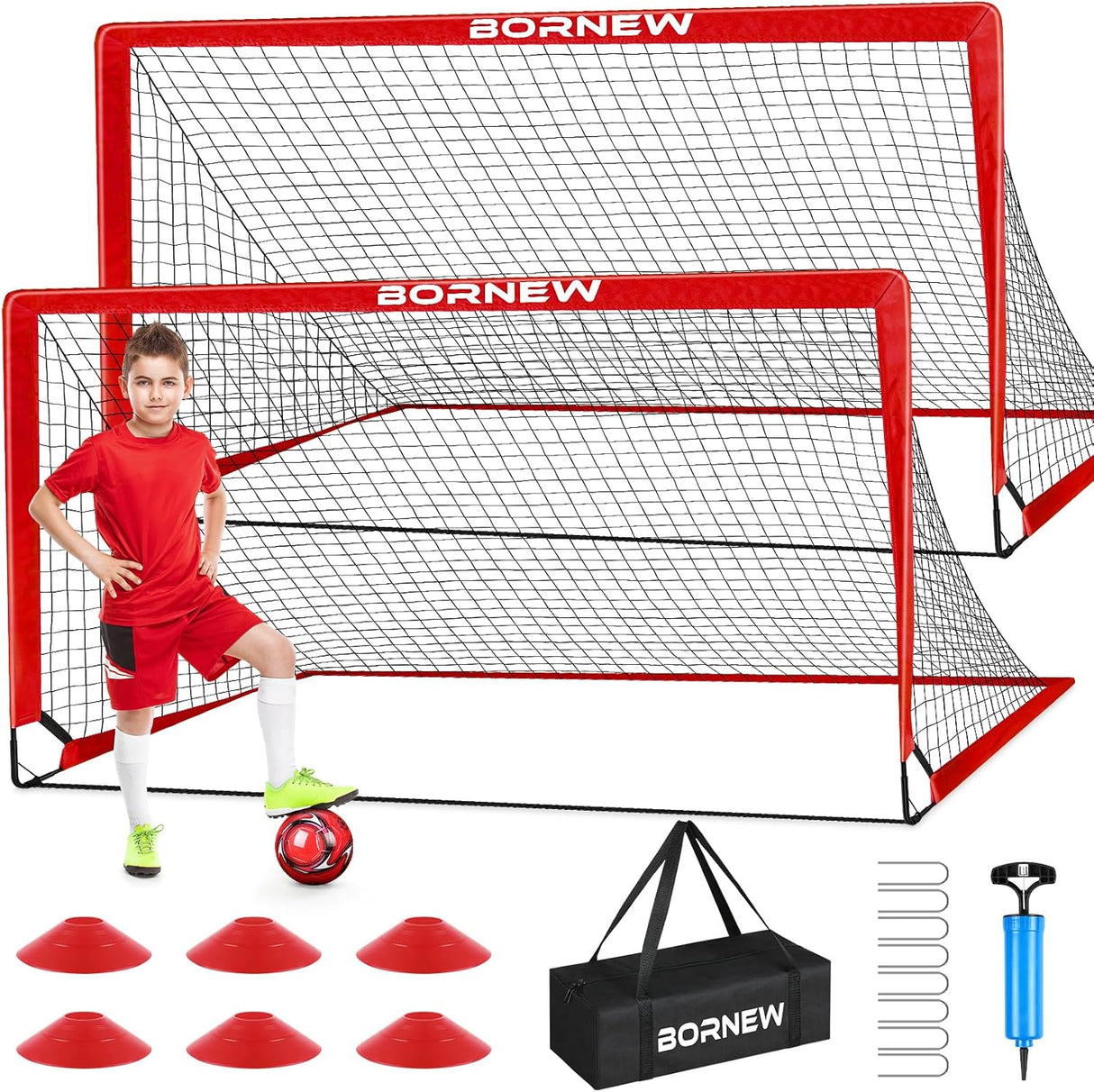 2 porterias de futbol plegables, con bolso para trasladar