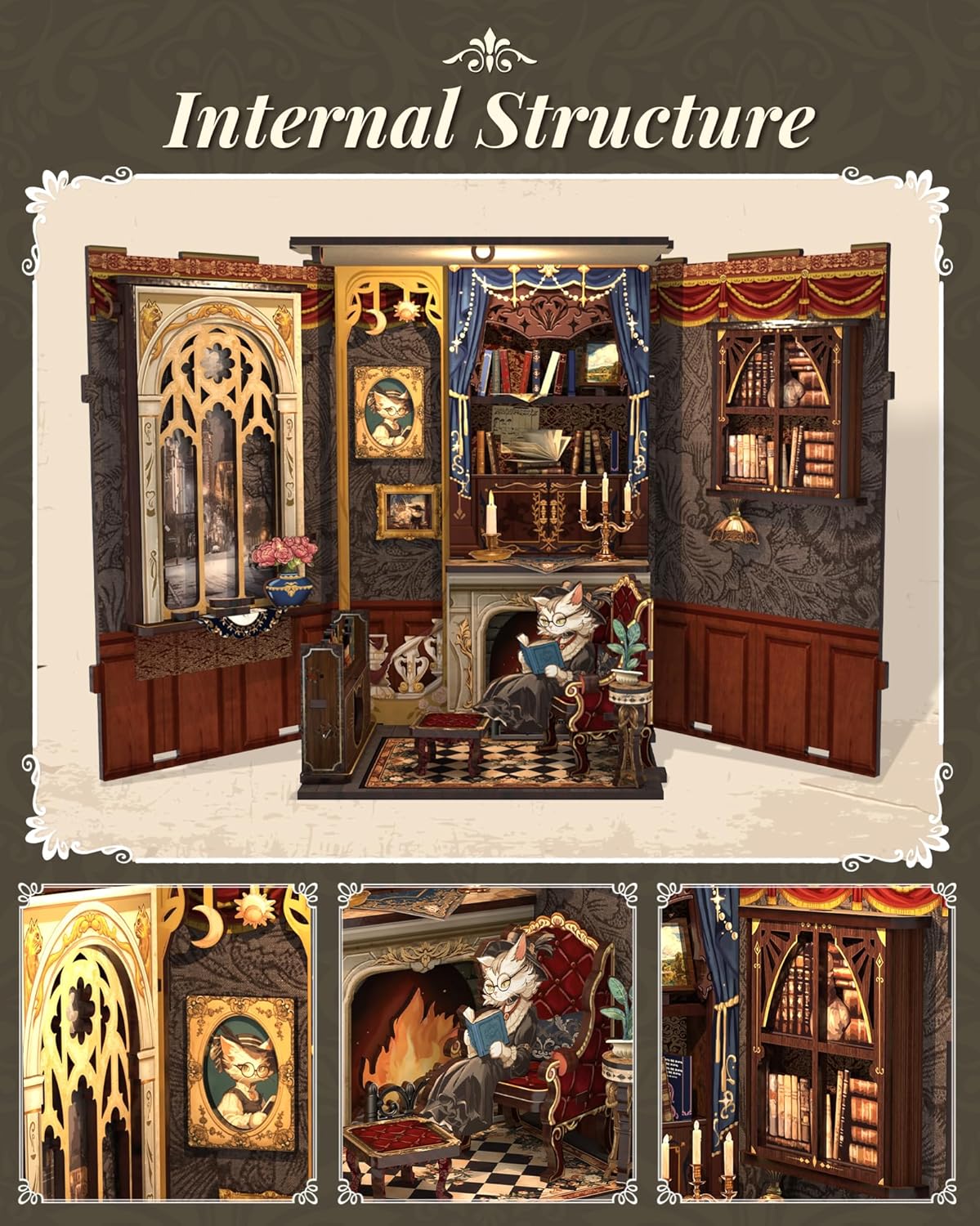 Kit de Mini Casa DIY CUTEBEE - Estudio de Gato, Decoración 3D