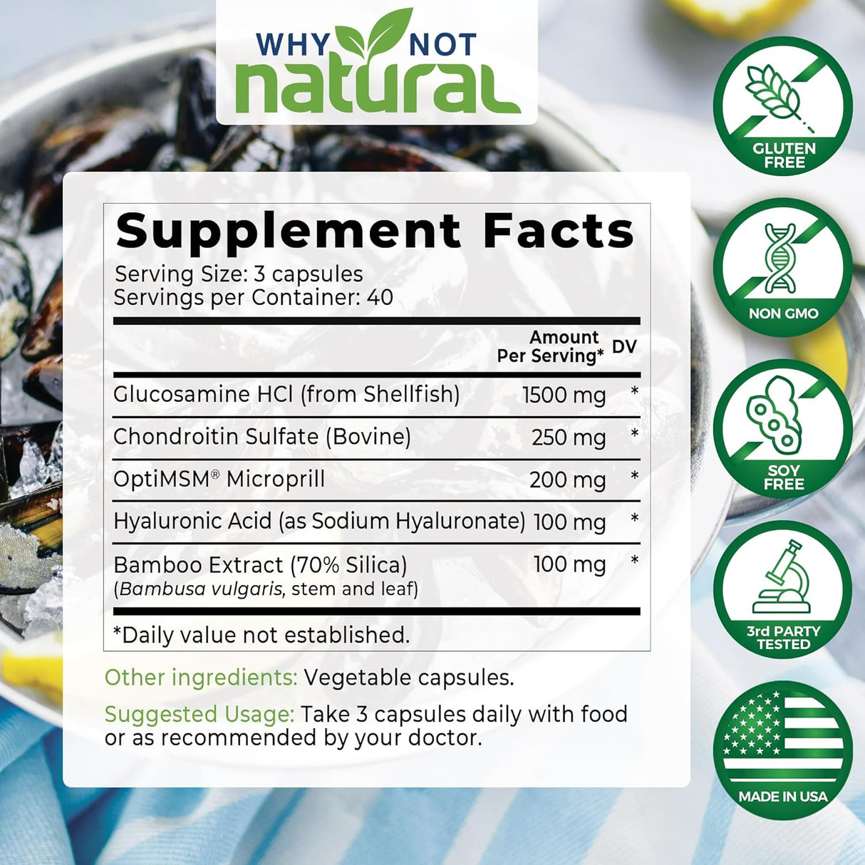Suplemento Articular Natural - Why Not - Glucosamina y MSM
