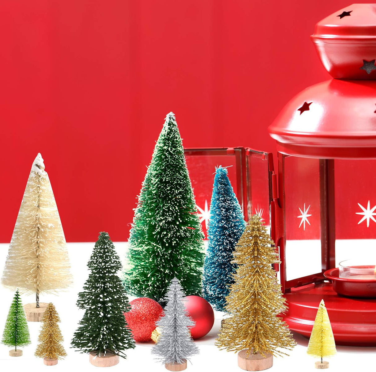 Árboles de Navidad Mini KUUQA 50 Pcs Sisal para Decoración