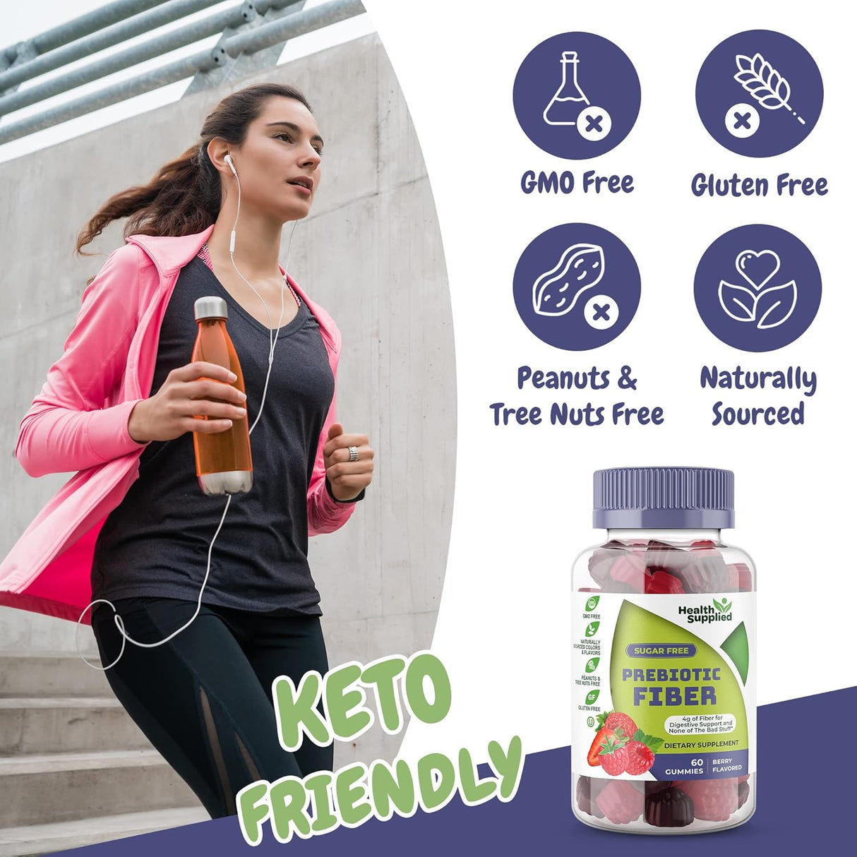 Suplemento prebióticas de fibra sin azúcar