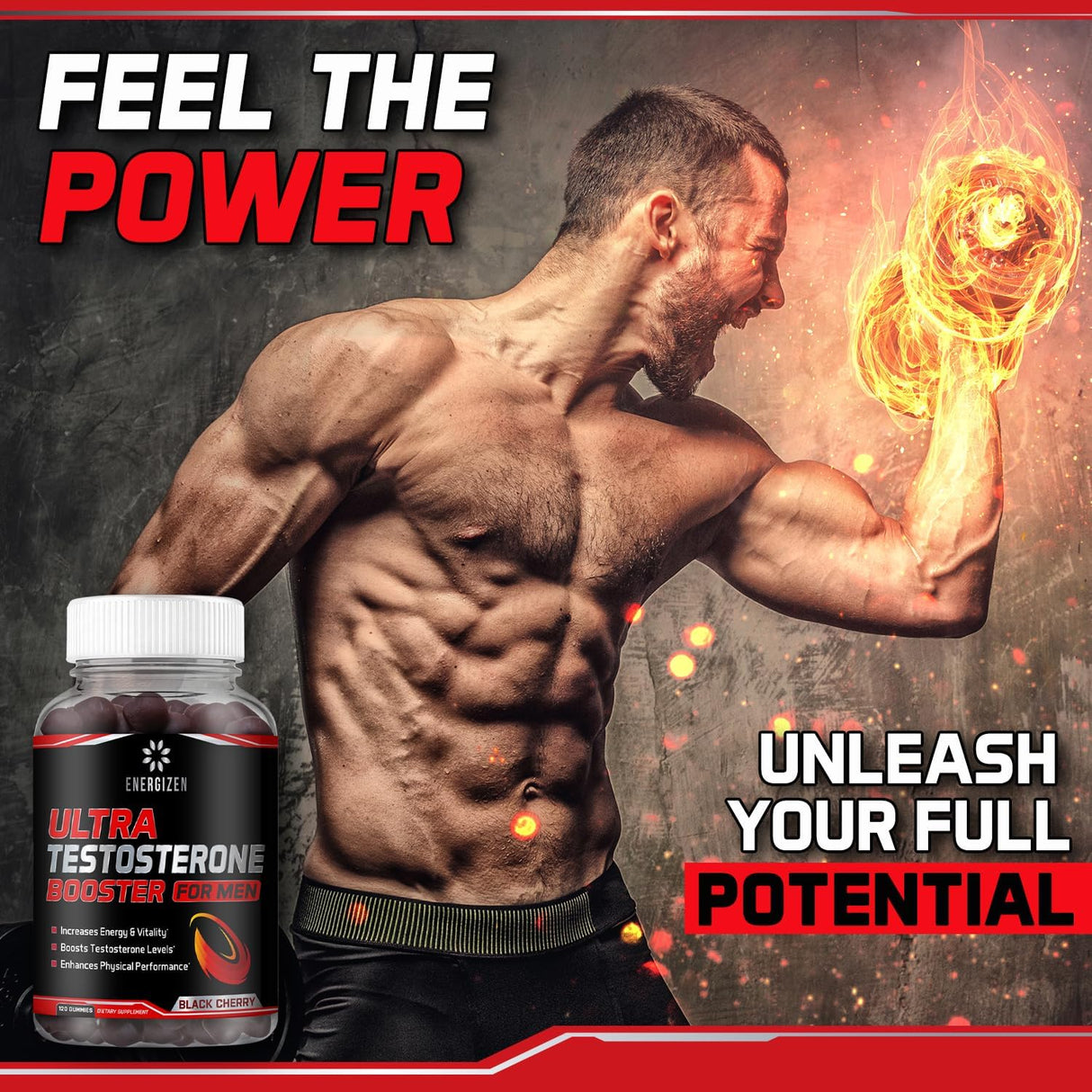 Energizen Potenciador de testosterona 8 en 1 para hombres