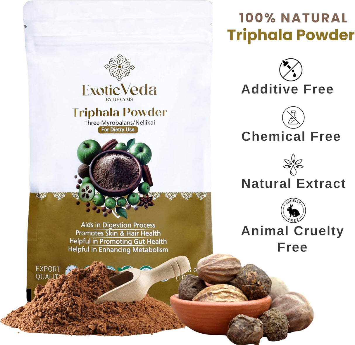 Polvo Orgánico de Triphala - Organic India - 100g Detoxificante