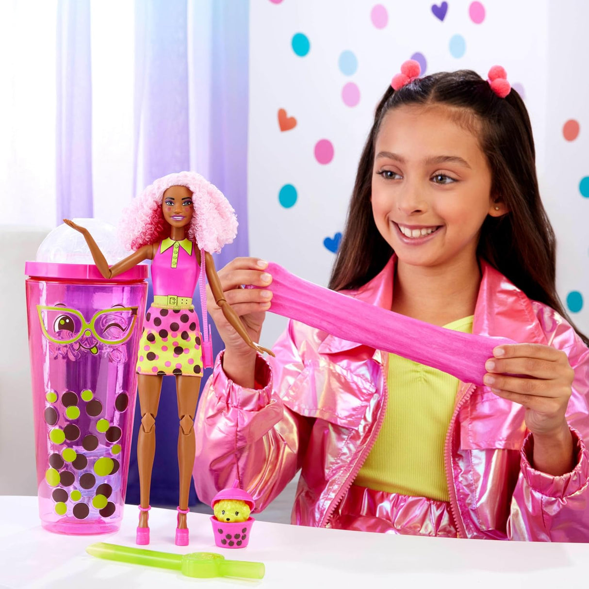 Muñeca Barbie Pop Reveal, serie Bubble Tea, 8 sorpresas, mascotas