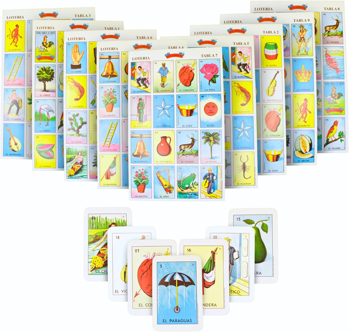 Lotería Mexicana - Juego de Bingo para 10 Jugadores - Clásico