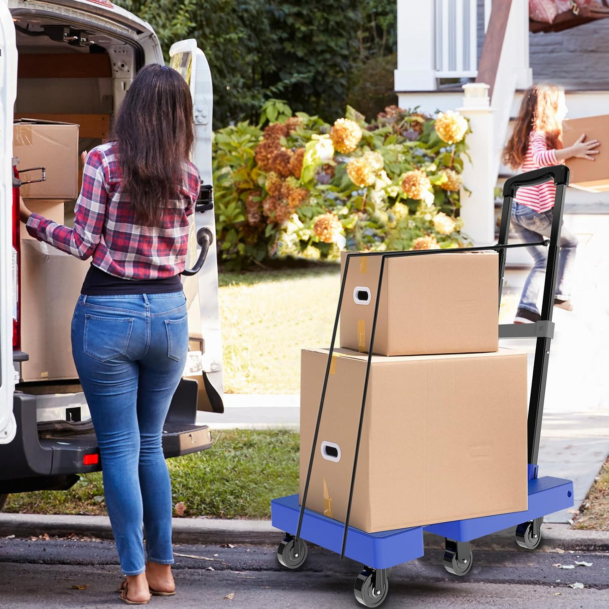 Carretilla Plegable SOLEJAZZ 500LB, 6 Ruedas, 2 Cuerdas