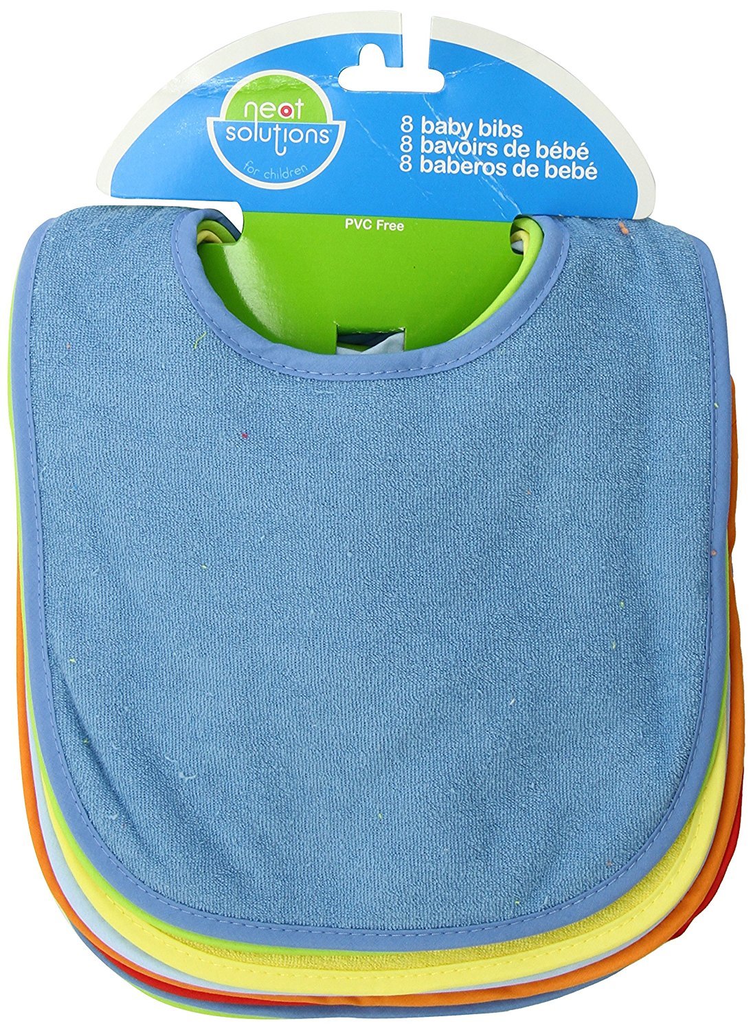 Pack de 8 babero de felpa de punto sólido