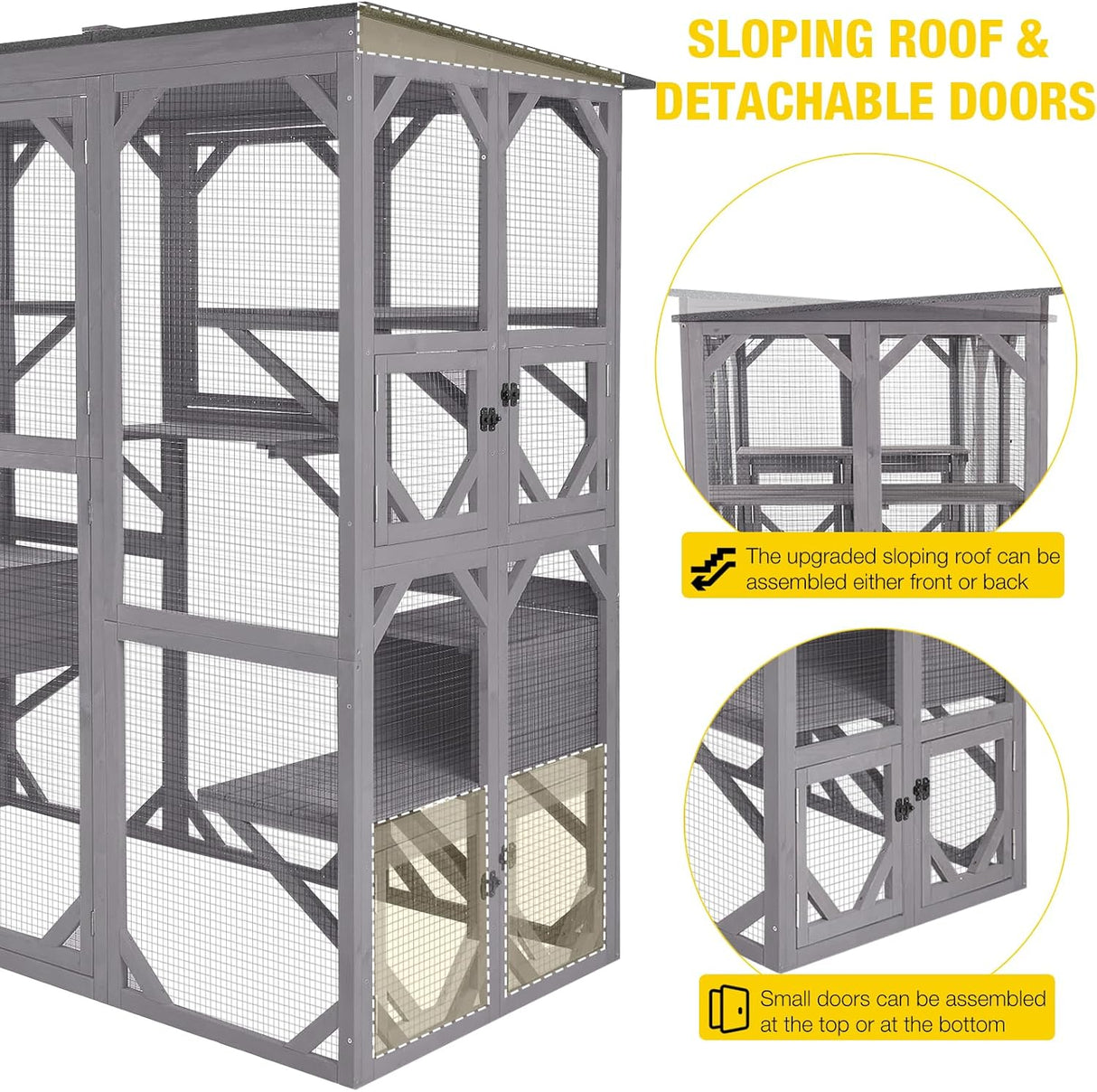 Casa para gatos Aivituvin, gran entrada, 71 pulgadas, exterior