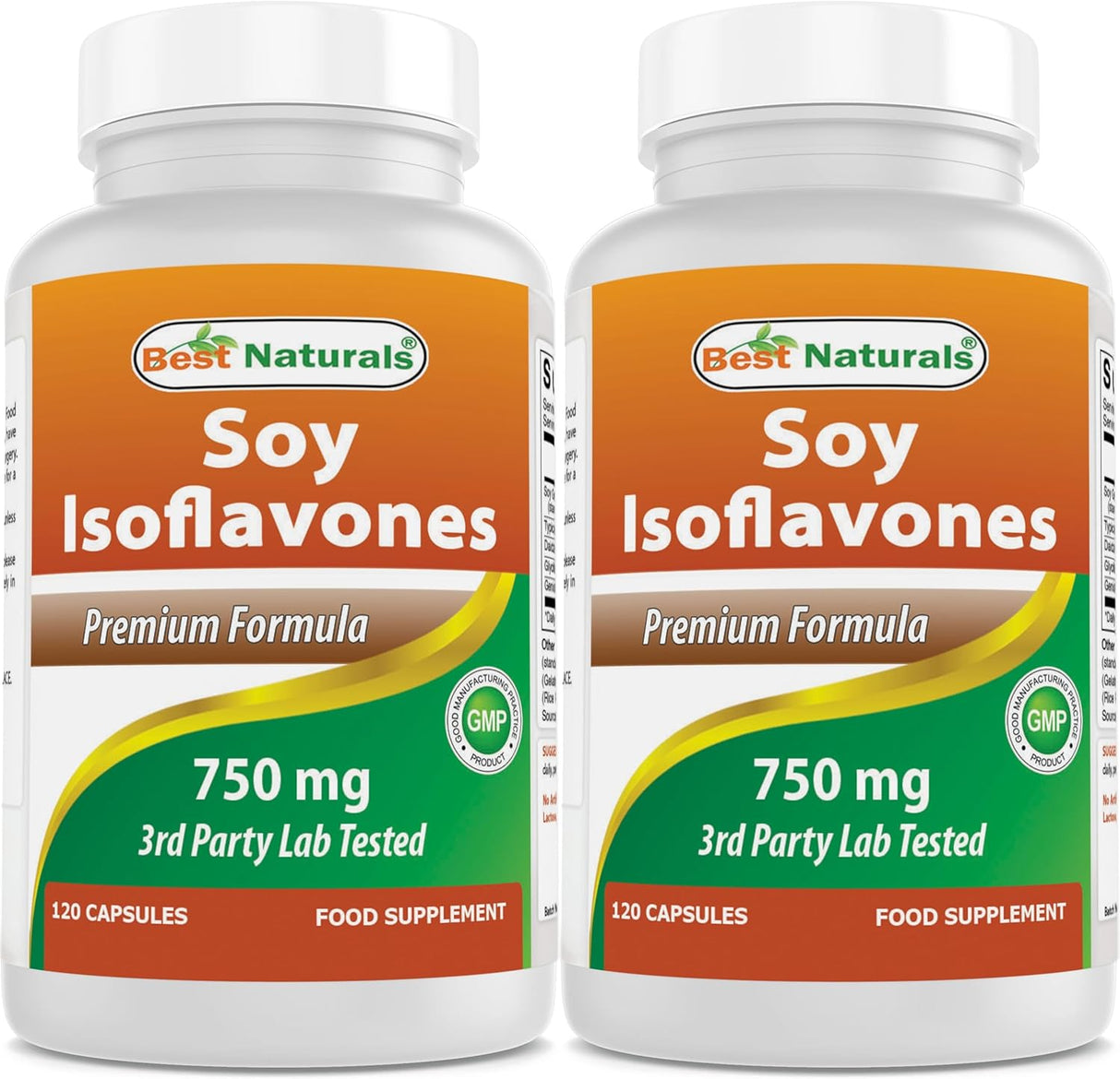 Isoflavonas de Soja 750 mg 120 Cápsulas Best Naturals 2 Pck