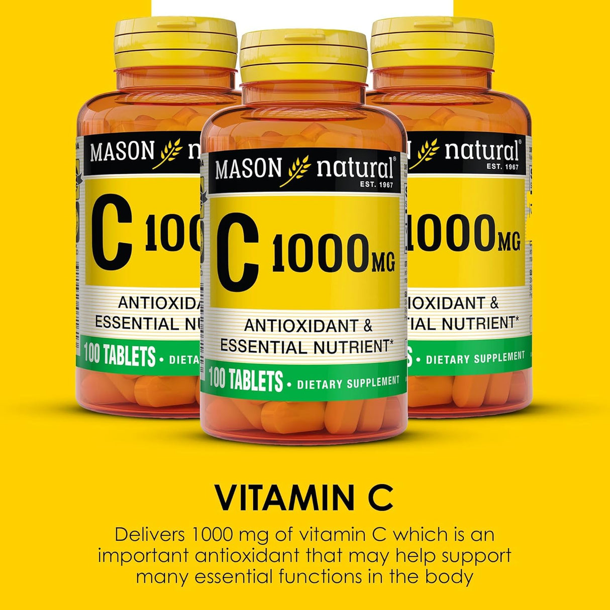 MASON NATURAL Vitamina C 1000mg 3x300 Días Soporte Inmune