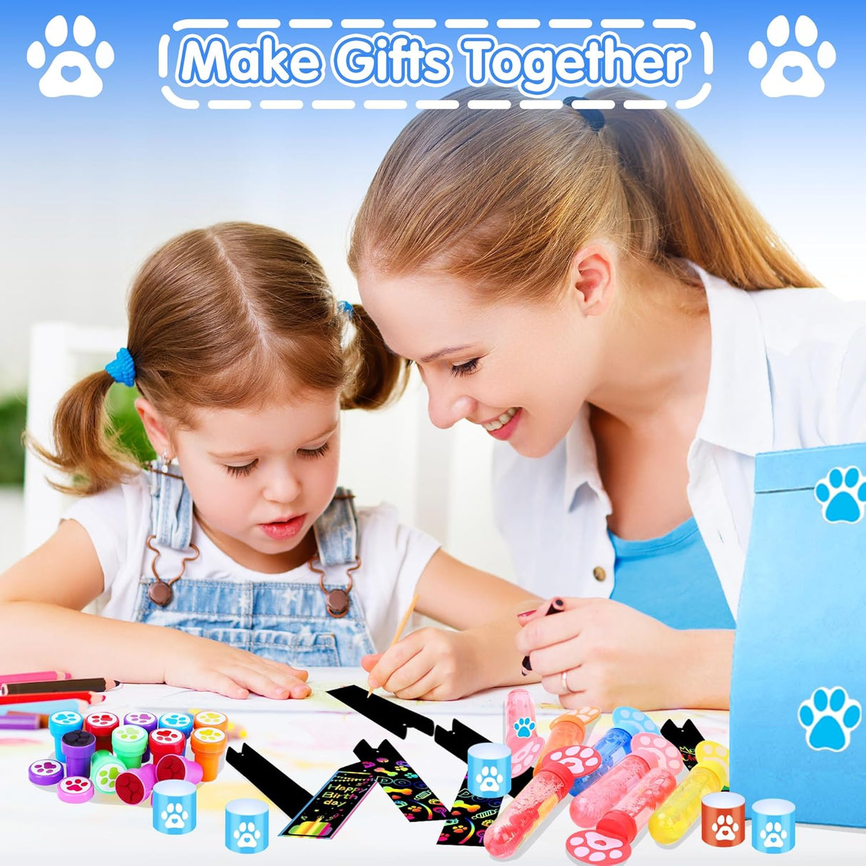 Favor de Fiesta de Huellas de Perro para Niños, Set de 97PCS