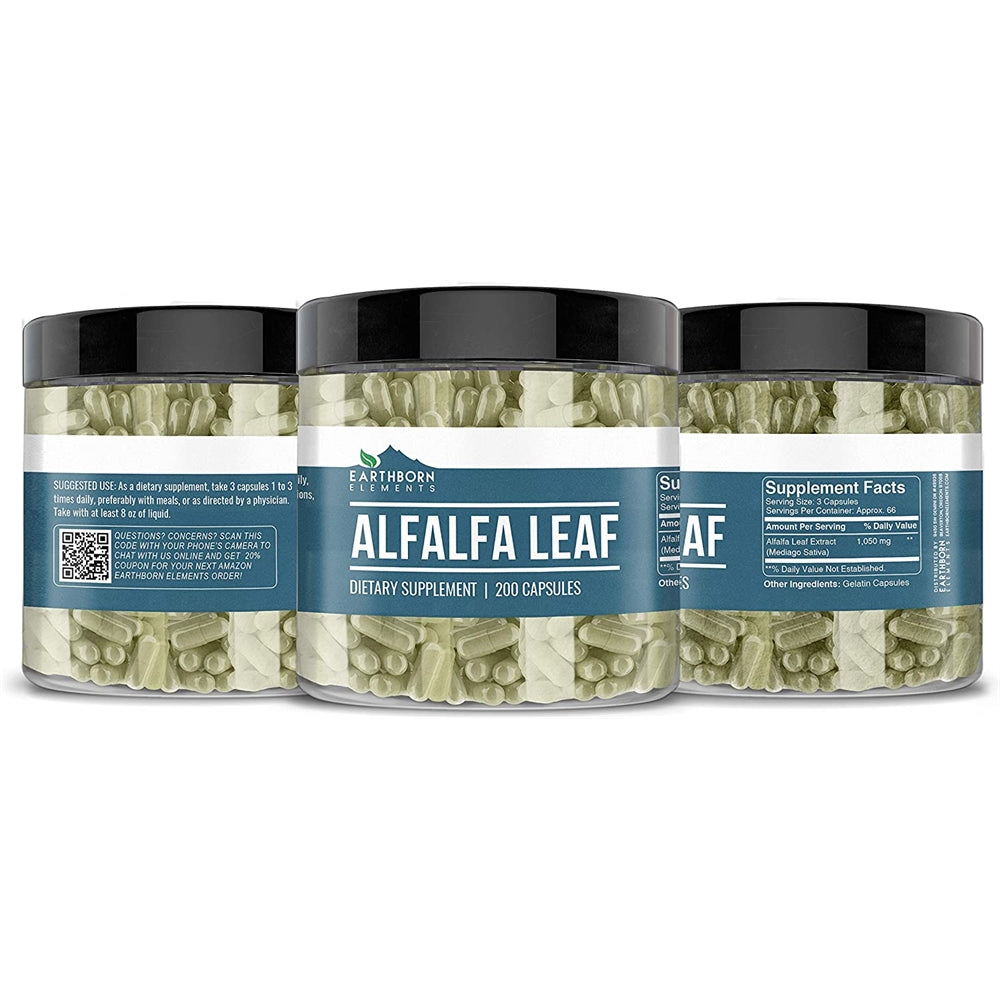 Suplementos Alimenticio Hoja de alfalfa natural 200 cápsulas