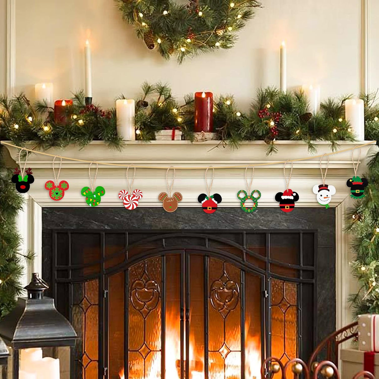 Adornos de Ratón de Madera 30Pcs, Decoración Navideña