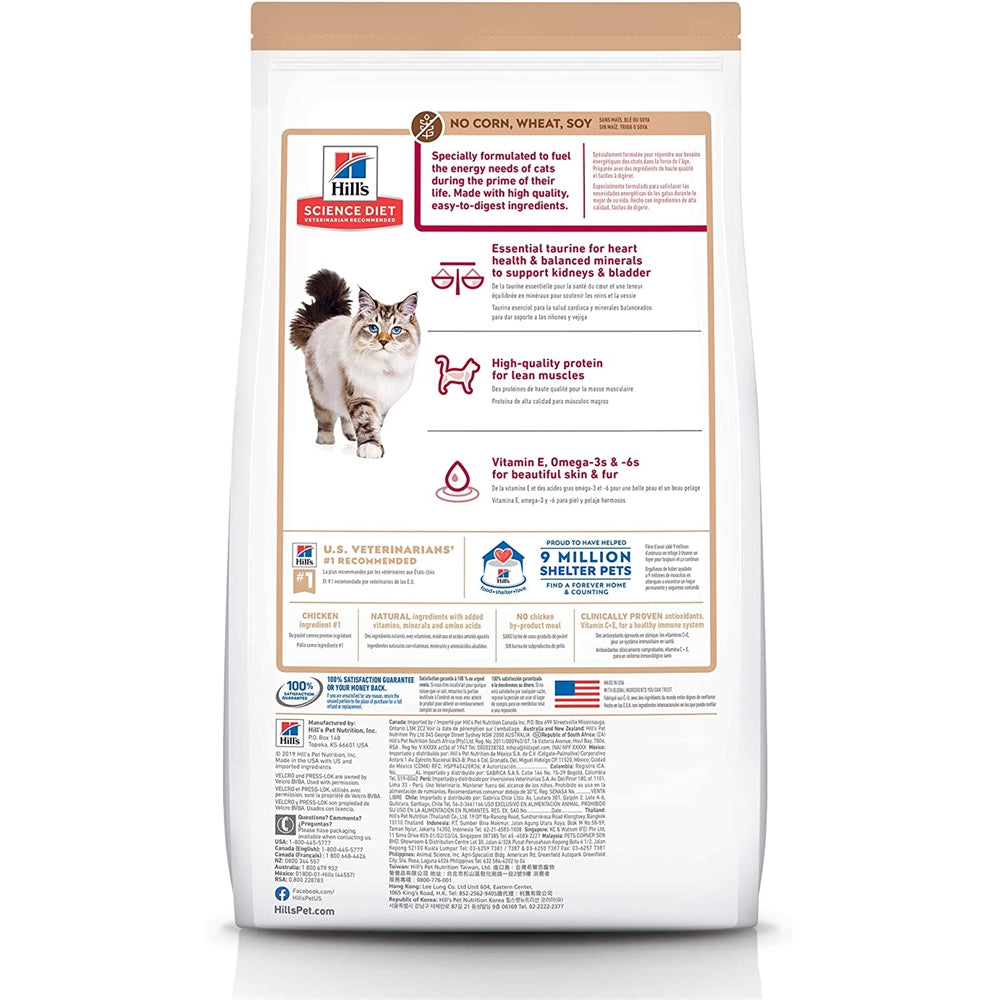 Comida seca para gato adulto sabor pollo y arroz, Blanco