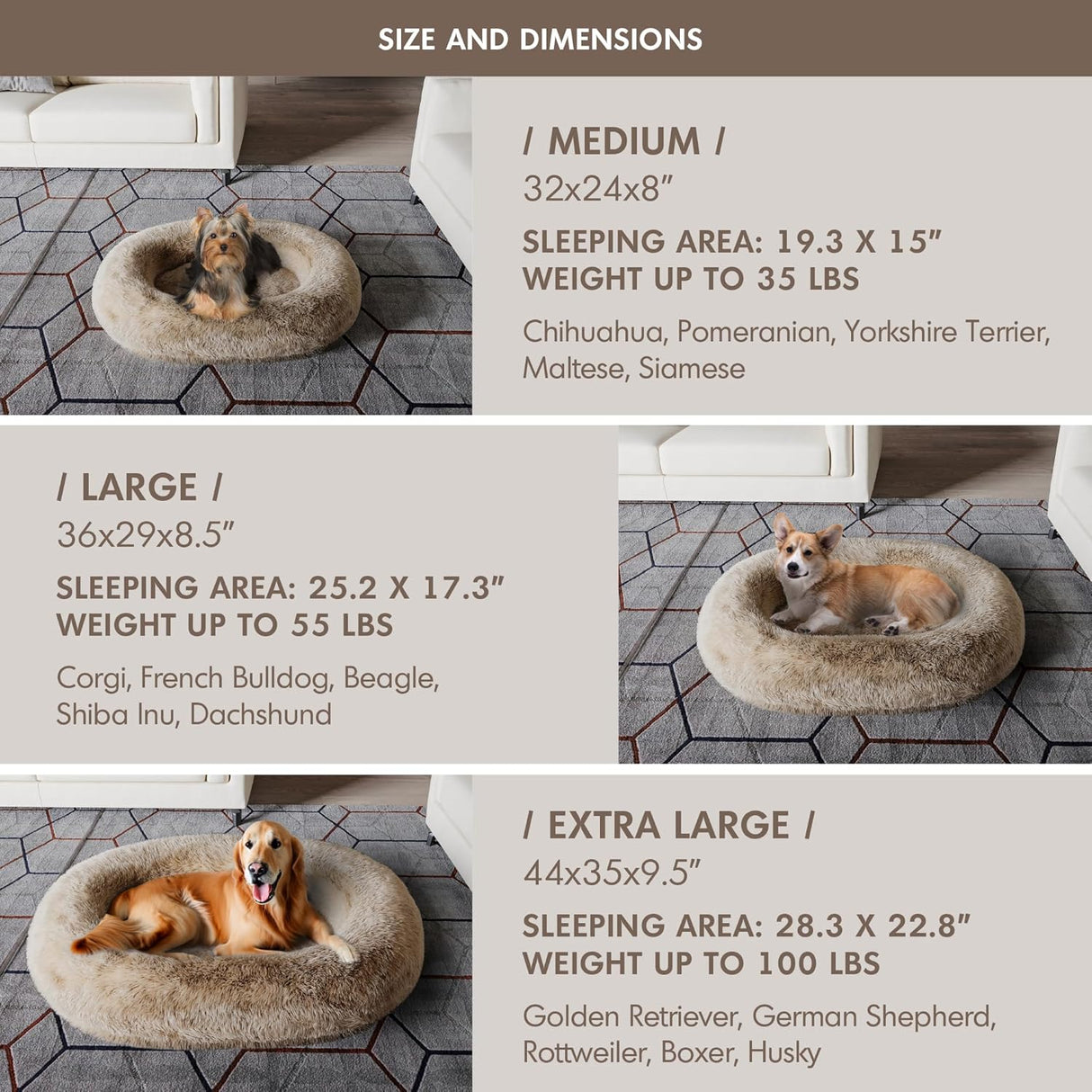 Cama ortopédica para perros XL, anti ansiedad, espuma soporte