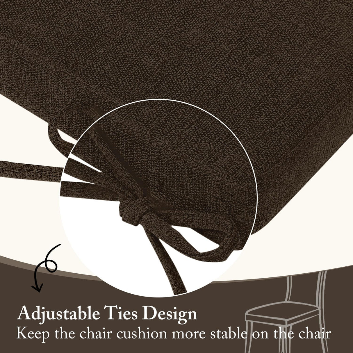 Cojines para Sillas de Comedor Cozyide, 4 Pack, 16 x 16