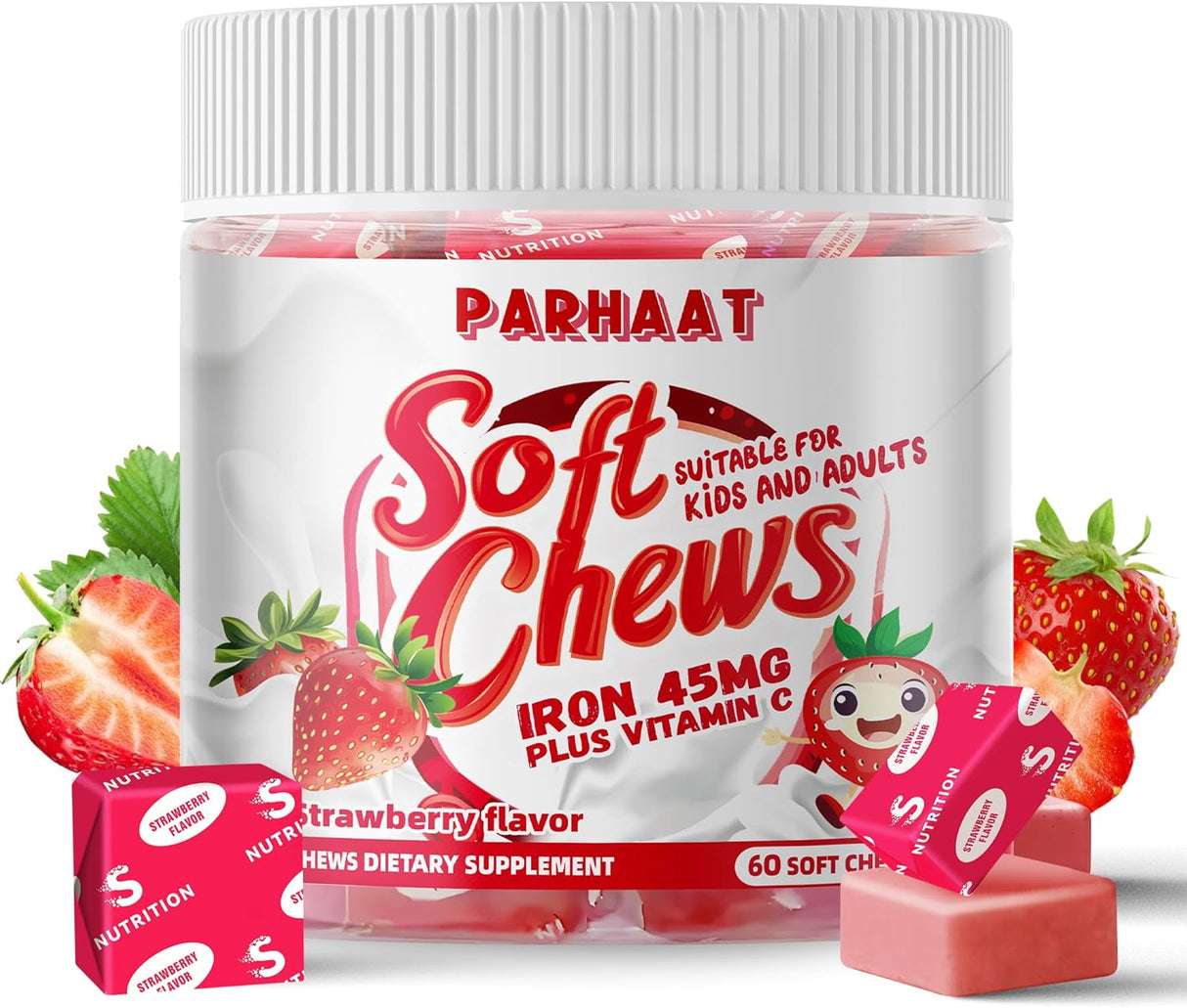 Suplemento de Hierro en Caramelos con Vitamina C Marca IronSoft 60u
