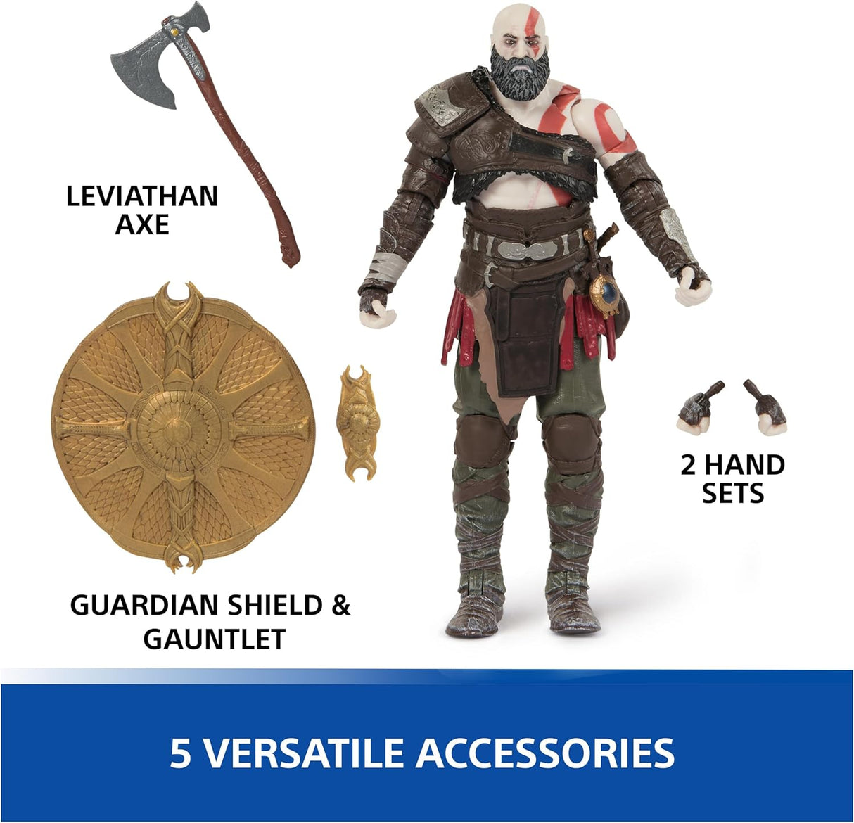 Figura de acción Kratos 6” God of War Ragnarök con accesorios