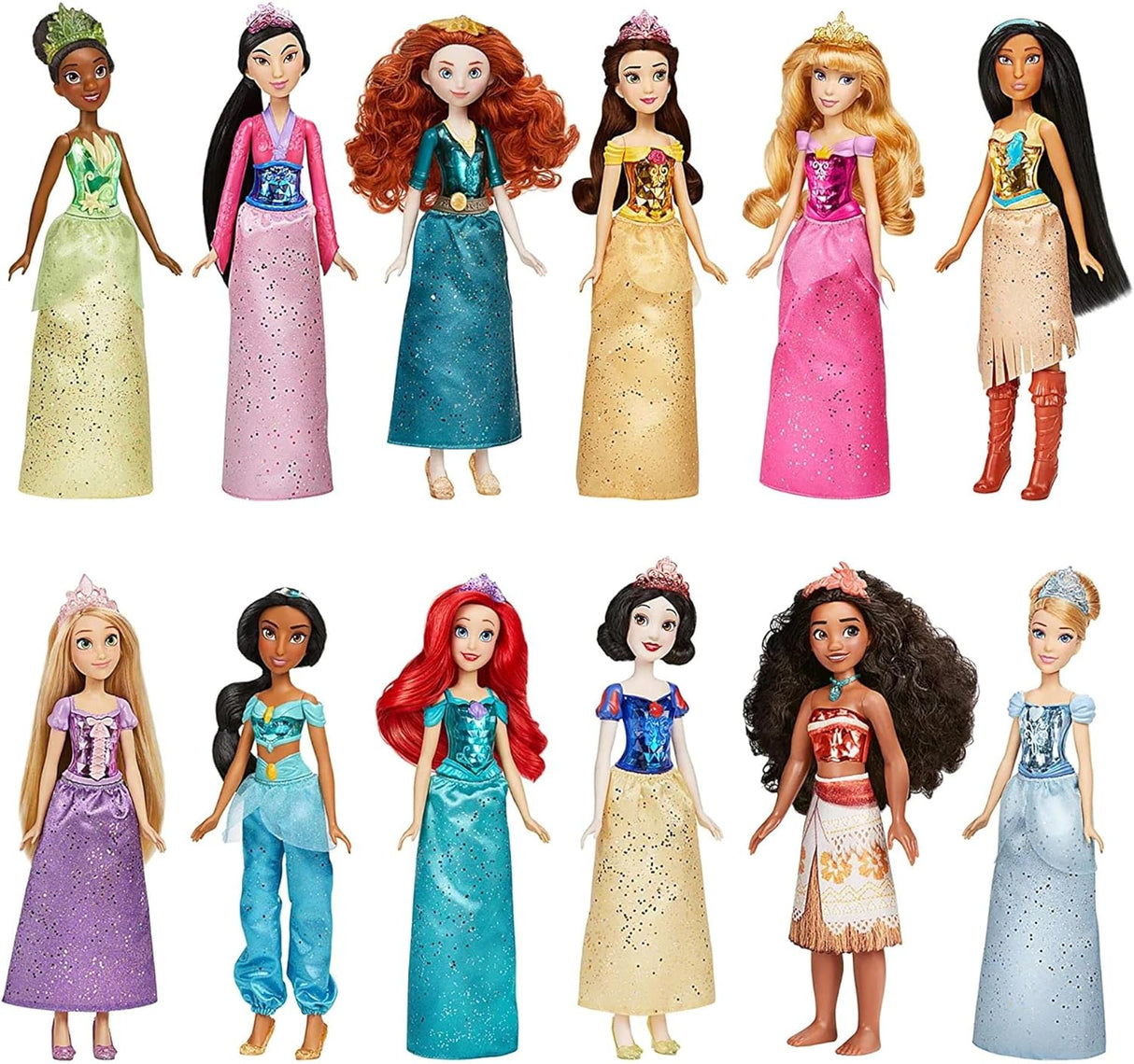 Colección Real Princesas Disney, 12 Muñecas con Accesorios
