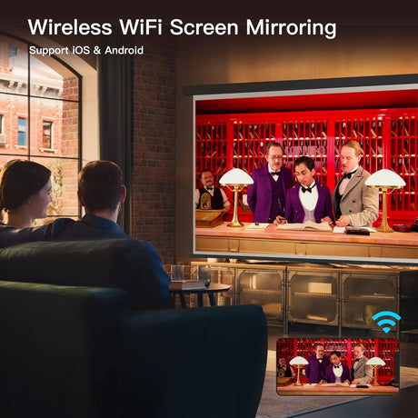 Proyector Mini WiFi Bluetooth 1080P, Portátil para Cine en Casa