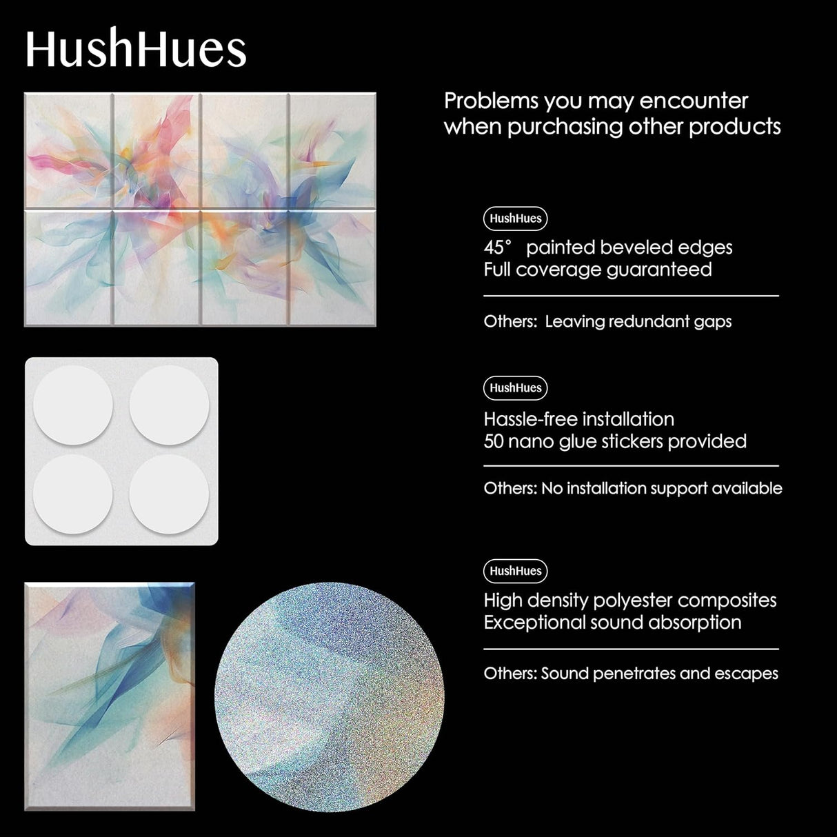 Paneles Acústicos 8-Pack para Tratamiento Sonoro, 48x32