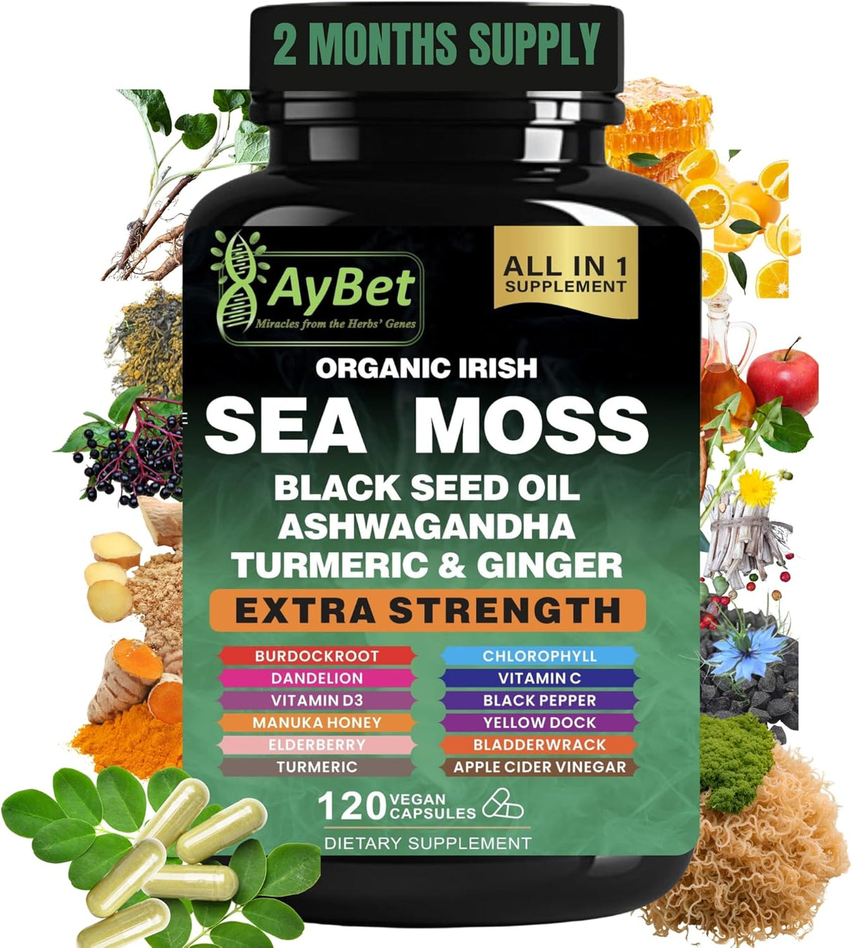 Suplemento Natural Vegano Halal con Vitaminas y Hierbas Mix