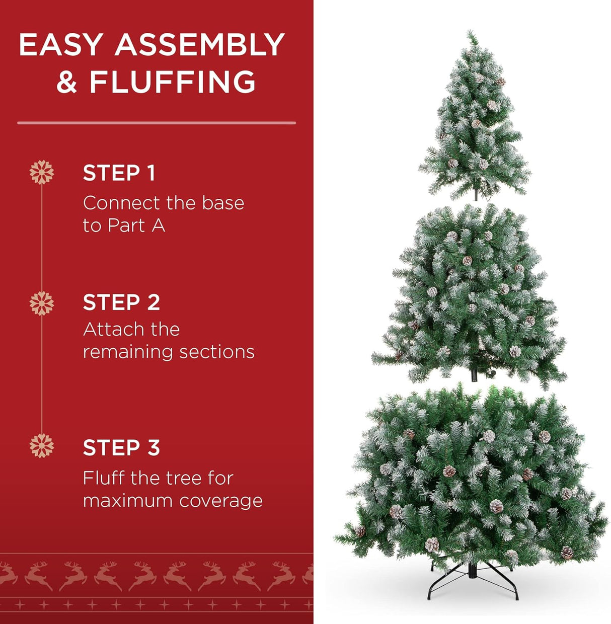 Árbol de Navidad 6ft Best Choice Products, 1000 puntas PVC
