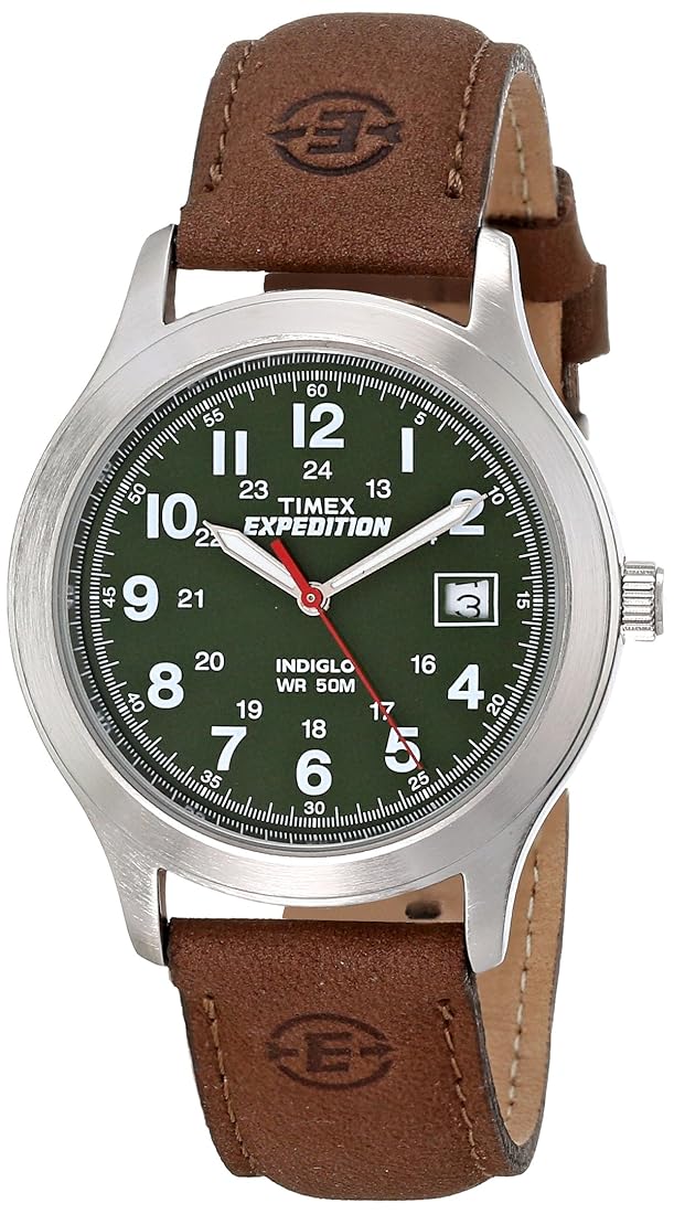 Reloj Timex con correa de cuero marrón para hombre