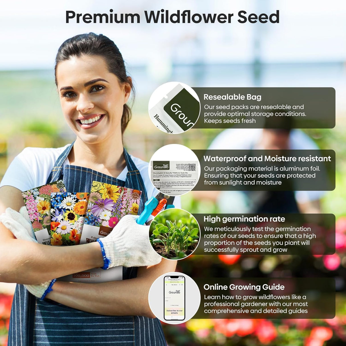 Mezcla de Semillas Silvestres para Colibríes y Mariposas