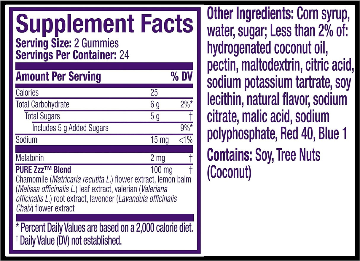ZzzQuil PURE Zzzs, gomitas de descanso con lavanda 48 unid