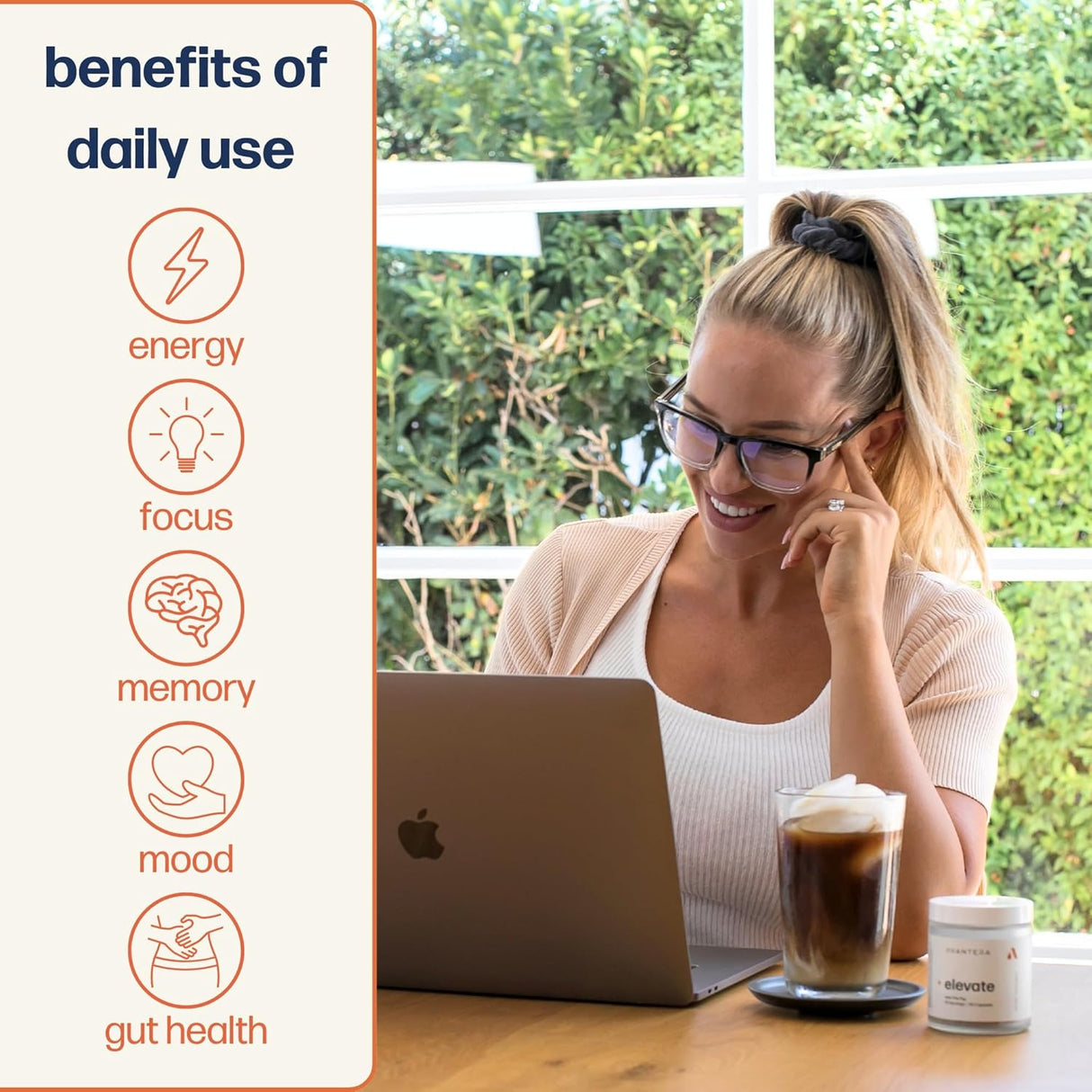 Suplemento Nootrópico Avantera Elevate - Energía y Enfoque 60c