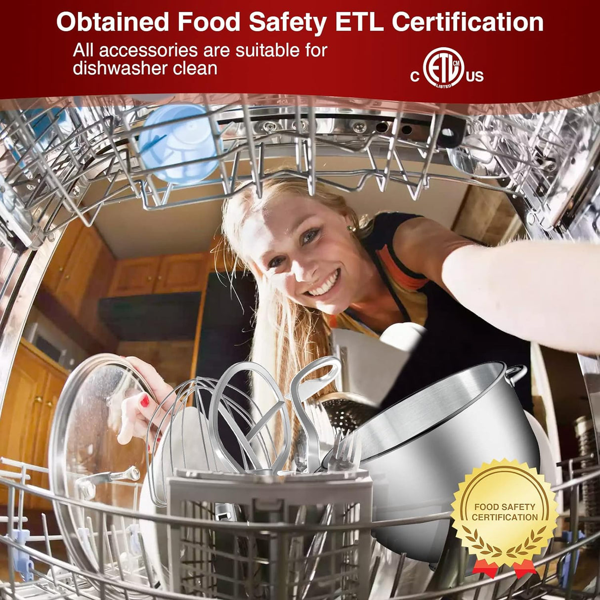 Batidora de Pie 6.5 Qt 660W 6 Velocidades, Stand Mixer 660W