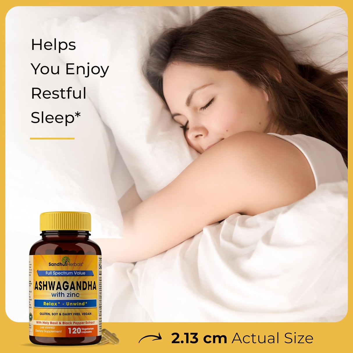 Suplemento de Ashwagandha Sandhu Herbals 120 Cápsulas 8000mg