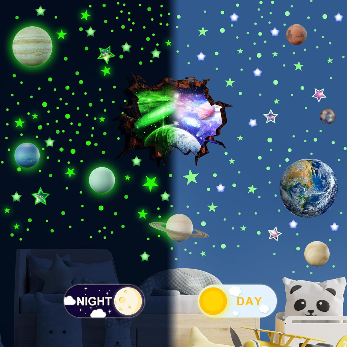 Vinilos de Pared Estrellas y Planetas, Decal Space Kids Room