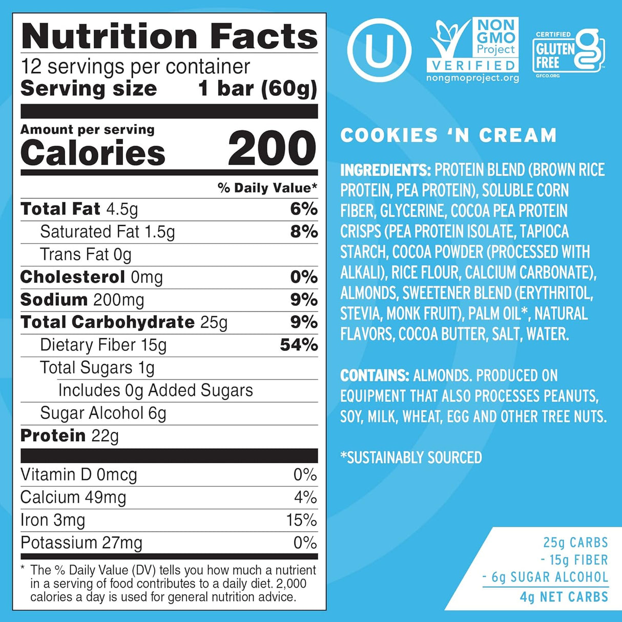 Suplementos Alimenticios Barra de proteínas baja en azúcar