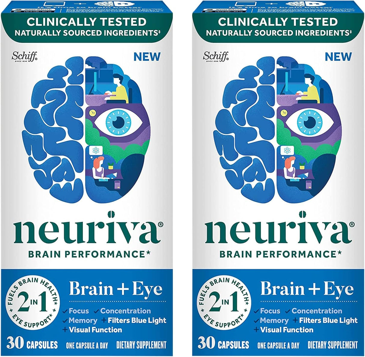 Suplemento Cápsulas de apoyo para el cerebro y los ojos 30 u