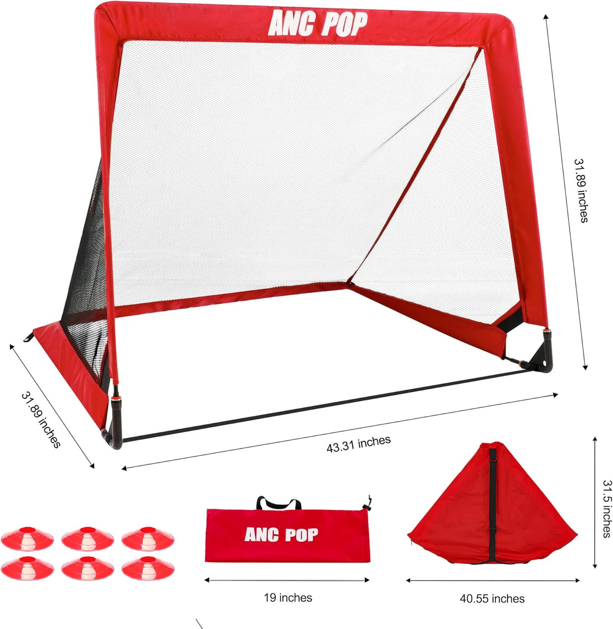 Porteria de futbol armable, portatil, facil de trasladar