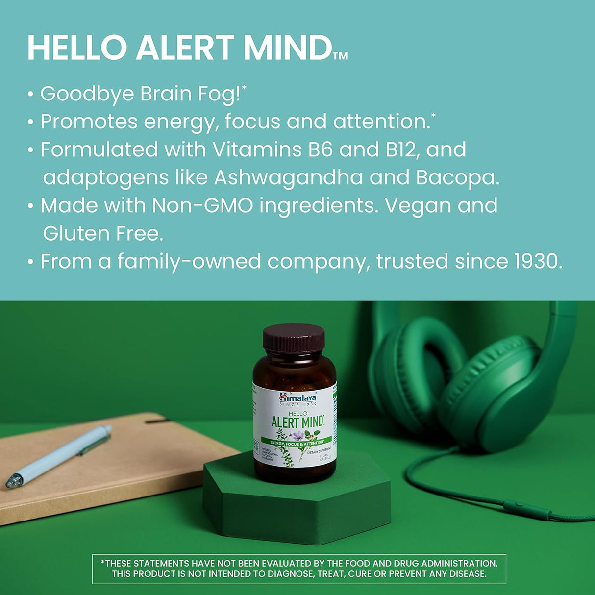 Himalaya Hello Alert Mind con Ashwagandha Bacopa L-teanina
