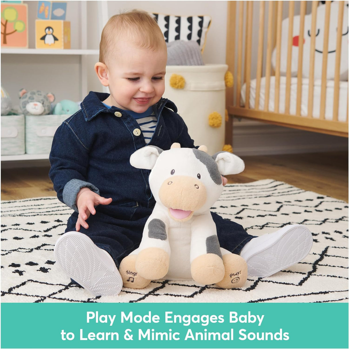 Juguete sensorial animado de peluche que canta 12 pulgadas