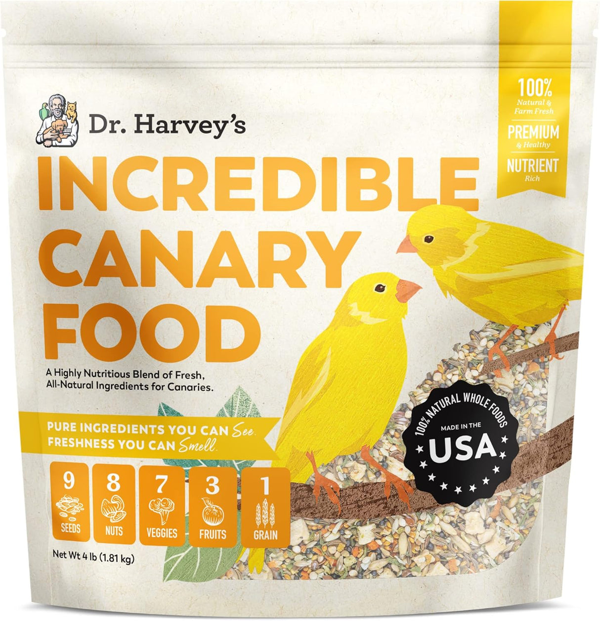 Dr. Harvey's Increíble mezcla canaria alimento natural