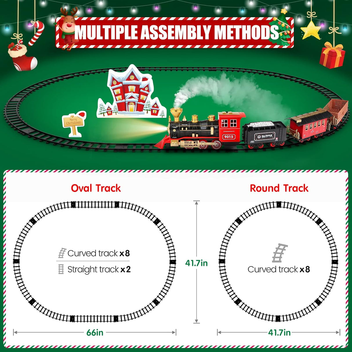 tren eléctrico con humo, luces y sonido