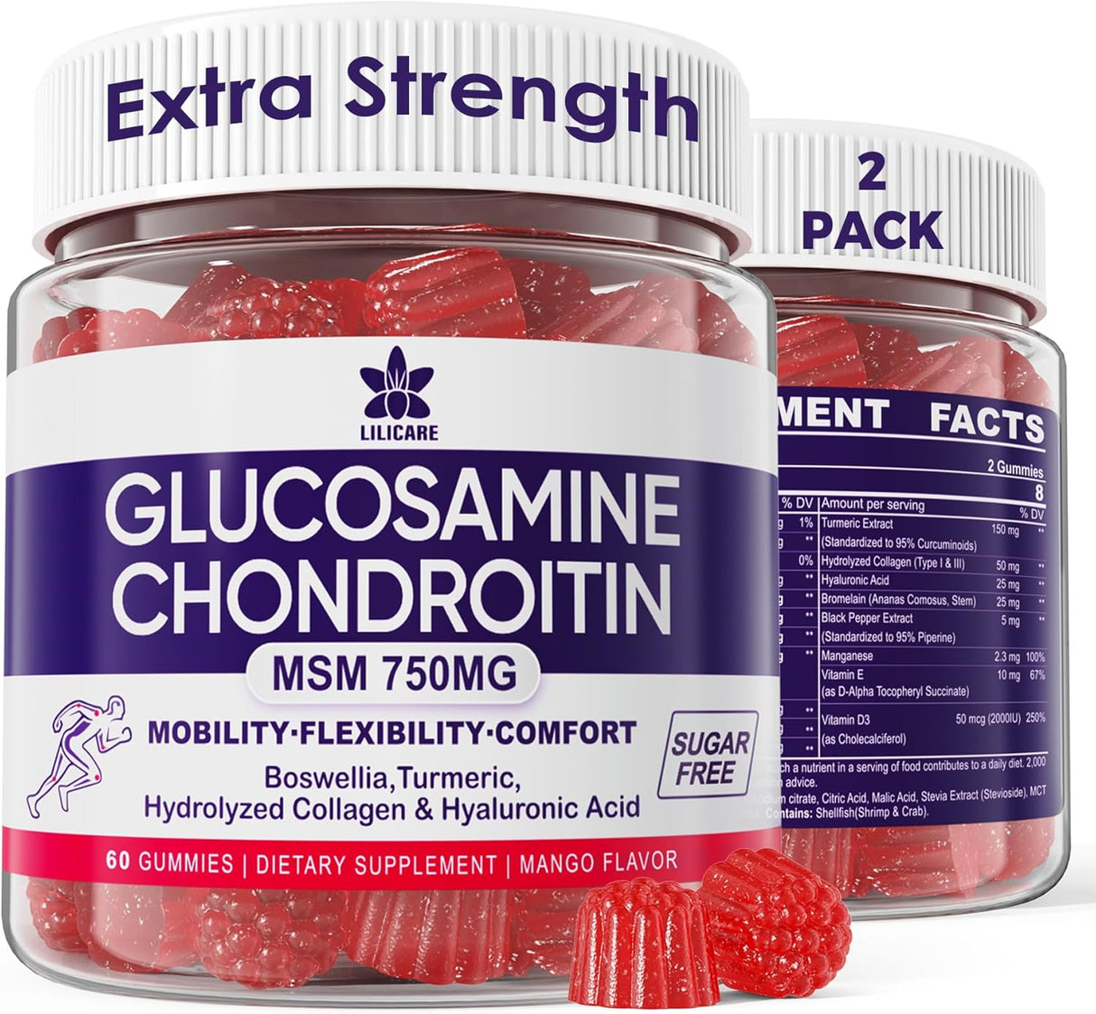 Gomitas de Glucosamina Chondroitin, Suplemento Extra Fuerte