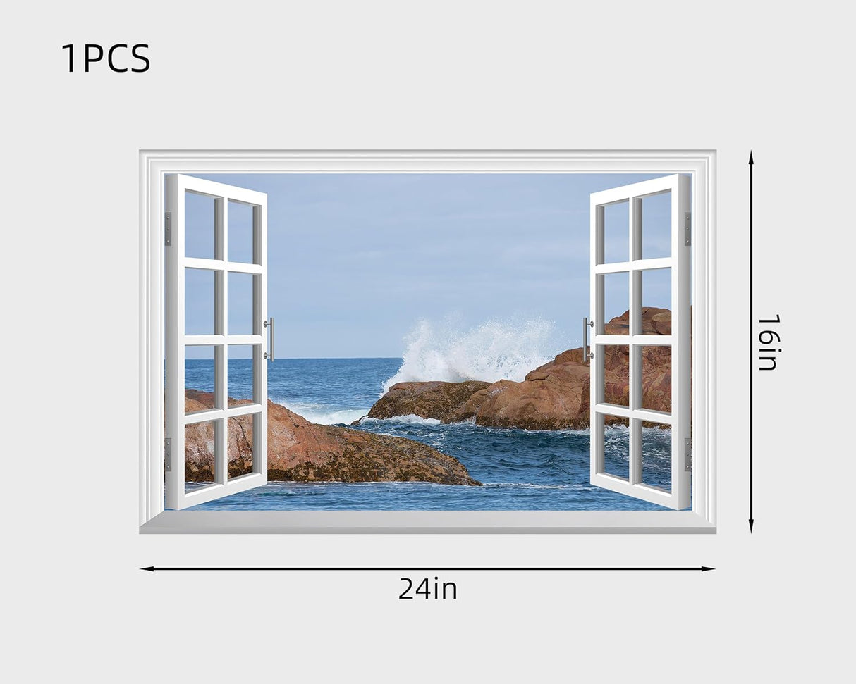 Adhesivo de pared falso para ventana de pared de arrecife