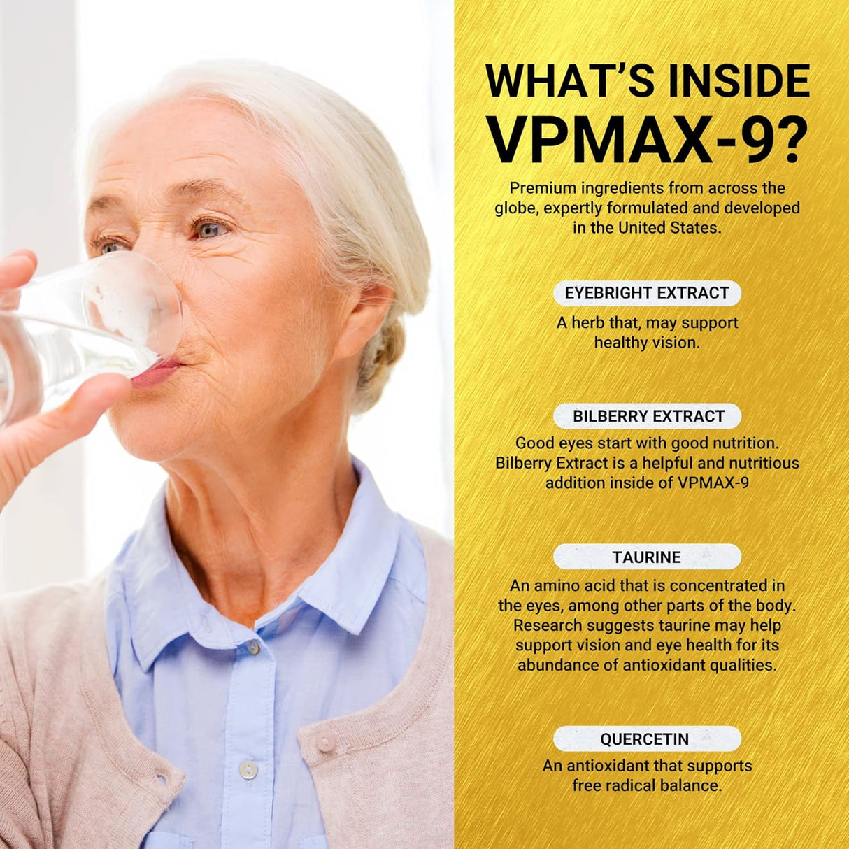 Suplemento Golden After 50 VpMax-9 apoyo para la visión